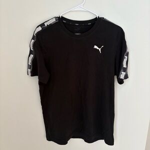 Puma Black Tee with White Logo and Branding size M